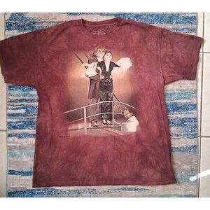 The Mountain Titanic Cats Tie-Dye Shirt 2XL  King Of The World Red